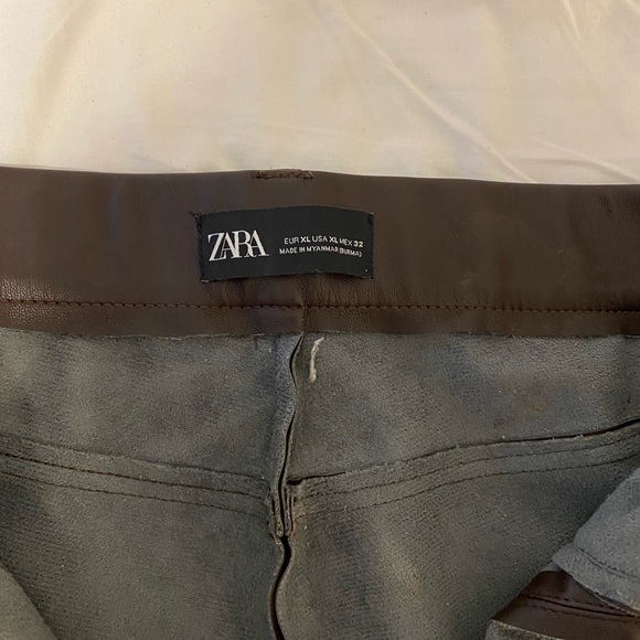 Brown Zara skinny pants with side zippers - Picture 4 of 4